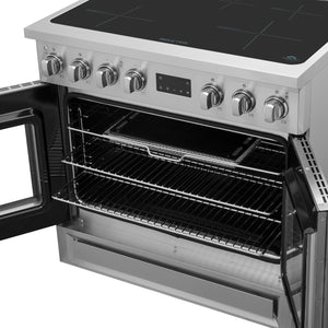Forno Torino 36-Inch Induction Range FFSIN0950-36 – Stainless Steel – Induction range FFSIN0950 36 Top Right Angle Opened 2025 06 04