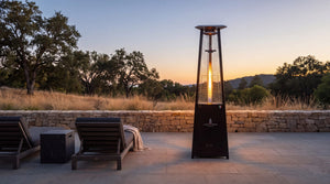 Lava Heat Italia Lava Lite patio heater in Hammered Black - outdoor setting