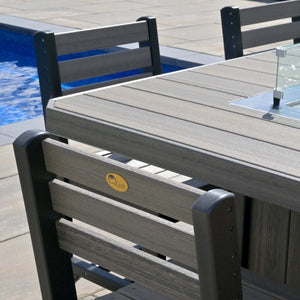 Luxcraft Lumin fire table frame and tabletop detail