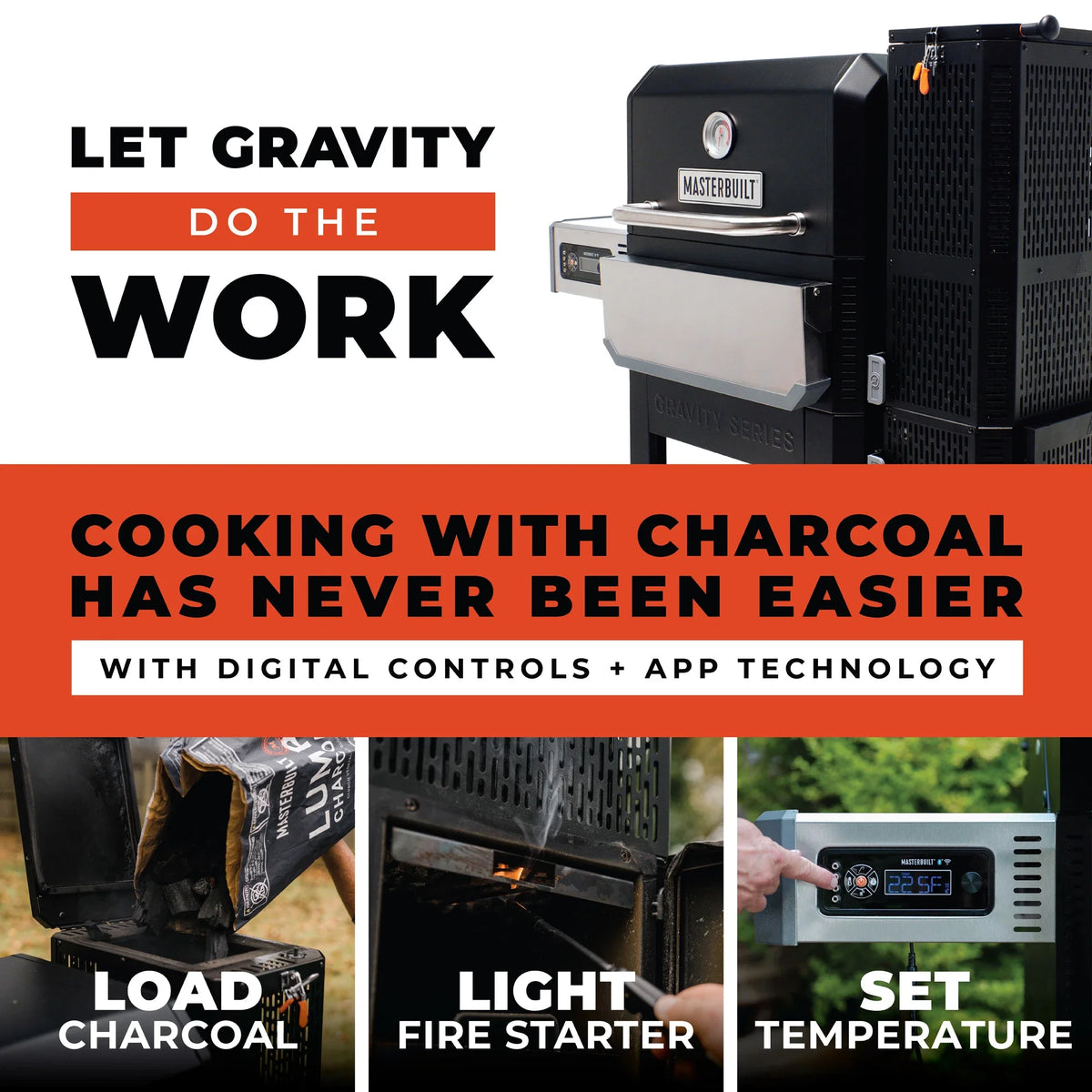 Masterbuilt Gravity Series 800 Charcoal Griddle, Grill & Smoker – alternate product view 3