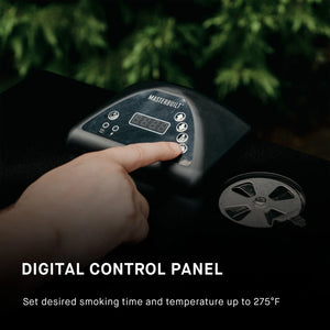 Digital control and side woodchip system on Masterbuilt electric smoker