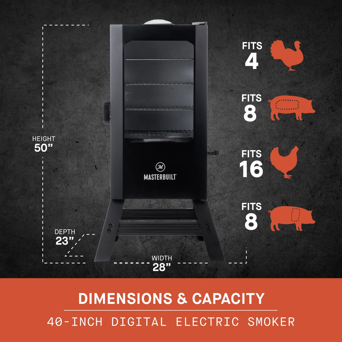 Masterbuilt 40-Inch Digital Electric Smoker with Window & Legs – alternate product view 12