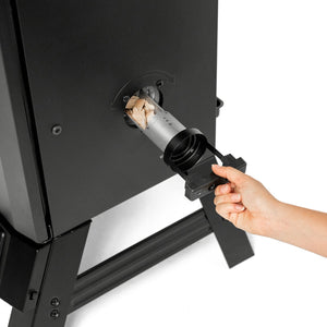 Side woodchip loader on the Masterbuilt 710 WiFi Digital Electric Smoker