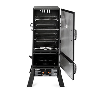 Open Masterbuilt 30-Inch Dual Fuel Propane and Charcoal Smoker