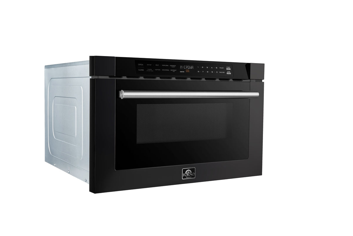 Forno Capoliveri 24-Inch Microwave Drawer FMWDR3000-24 – Black – Microwave FMWDR3000 24BLK 2024 08 Angled Left V1