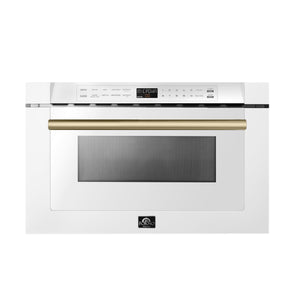 Forno Capoliveri 24-Inch Microwave Drawer FMWDR3000-24 – White – Microwave FMWDR3000 24WHT 2024 08 Front Antique Brass V1