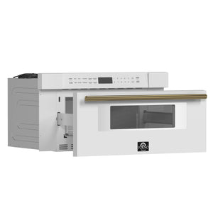 Forno Capoliveri 30-Inch Microwave Drawer FMWDR3000-30 – White – Microwave FMWDR3000 30WHT 2024 09 Angle Open