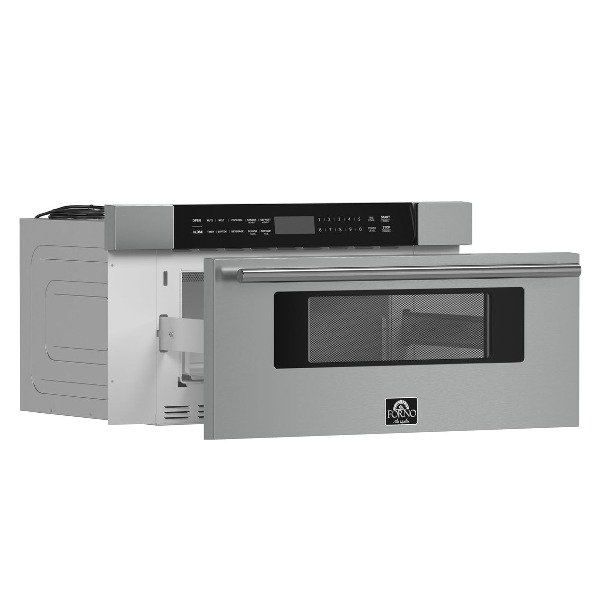 Forno Capoliveri 30-Inch Microwave Drawer FMWDR3000-30 – Stainless Steel – Microwave FMWDR3000 30 2024 09 Angle Open