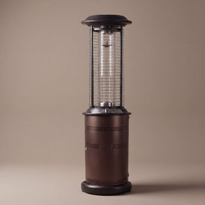 Lava Heat Italia Milano patio heater in Heritage Bronze - outdoor setting