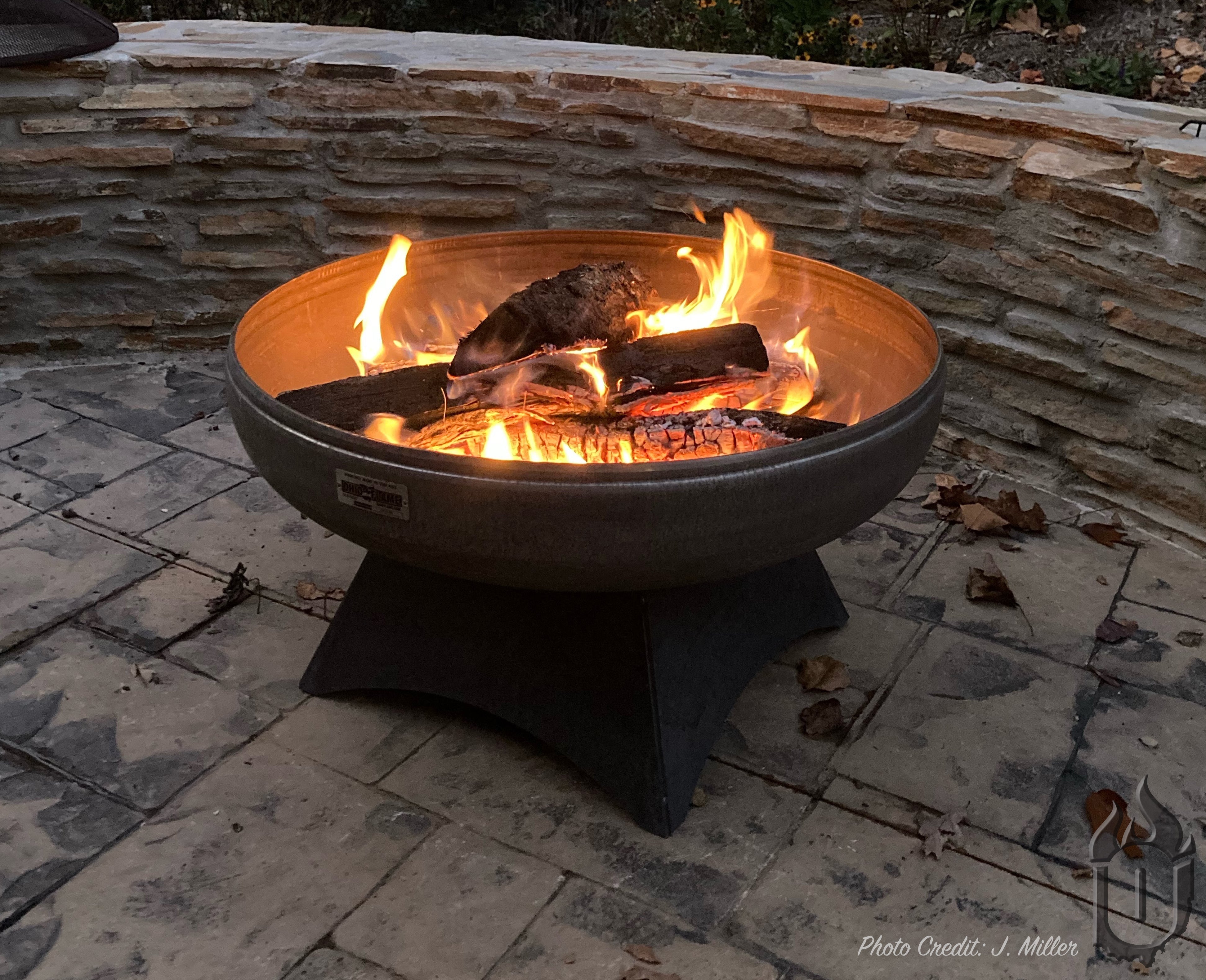 “The Liberty” American Fire Pit with Standard Base – Handcrafted Steel by Ohio Flame