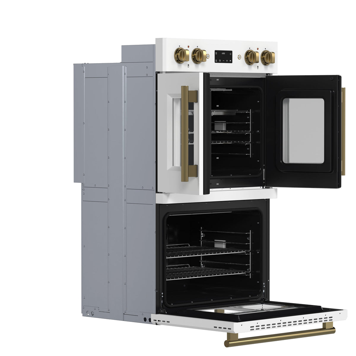 Forno Asti 30-Inch Double Wall Oven FBOEL1340-30 – White – Oven FBOEL1340 30 WHT 2025 02 Angle Open
