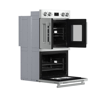 Forno Asti 30-Inch Double Wall Oven FBOEL1340-30 – Stainless Steel – Oven FBOEL1340 30 V2 Angle Open