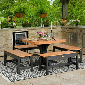 Luxcraft 41-inch square table with coordinating outdoor seating