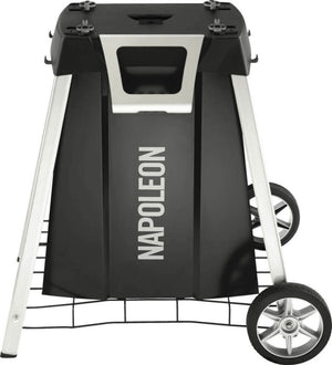 Napoleon TravelQ PRO285 Grill Stand with Side Shelves - Napoleon portable outdoor grill product and lifestyle image
