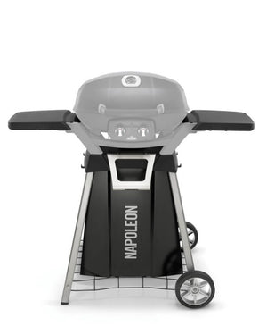 Napoleon TravelQ PRO285 Grill Stand with Side Shelves - Napoleon portable outdoor grill product and lifestyle image