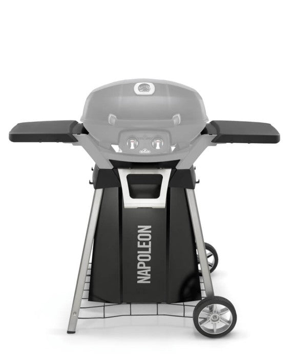 Napoleon TravelQ PRO285 Grill Stand with Side Shelves - Napoleon portable outdoor grill product and lifestyle image
