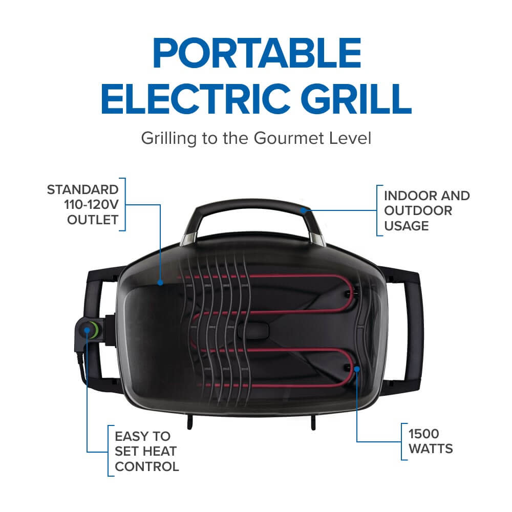 Napoleon TravelQ PRO285E Portable Electric Grill - Black - Napoleon portable outdoor grill product and lifestyle image