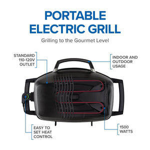 Napoleon TravelQ PRO285E Portable Electric Grill - Black - Napoleon portable outdoor grill product and lifestyle image