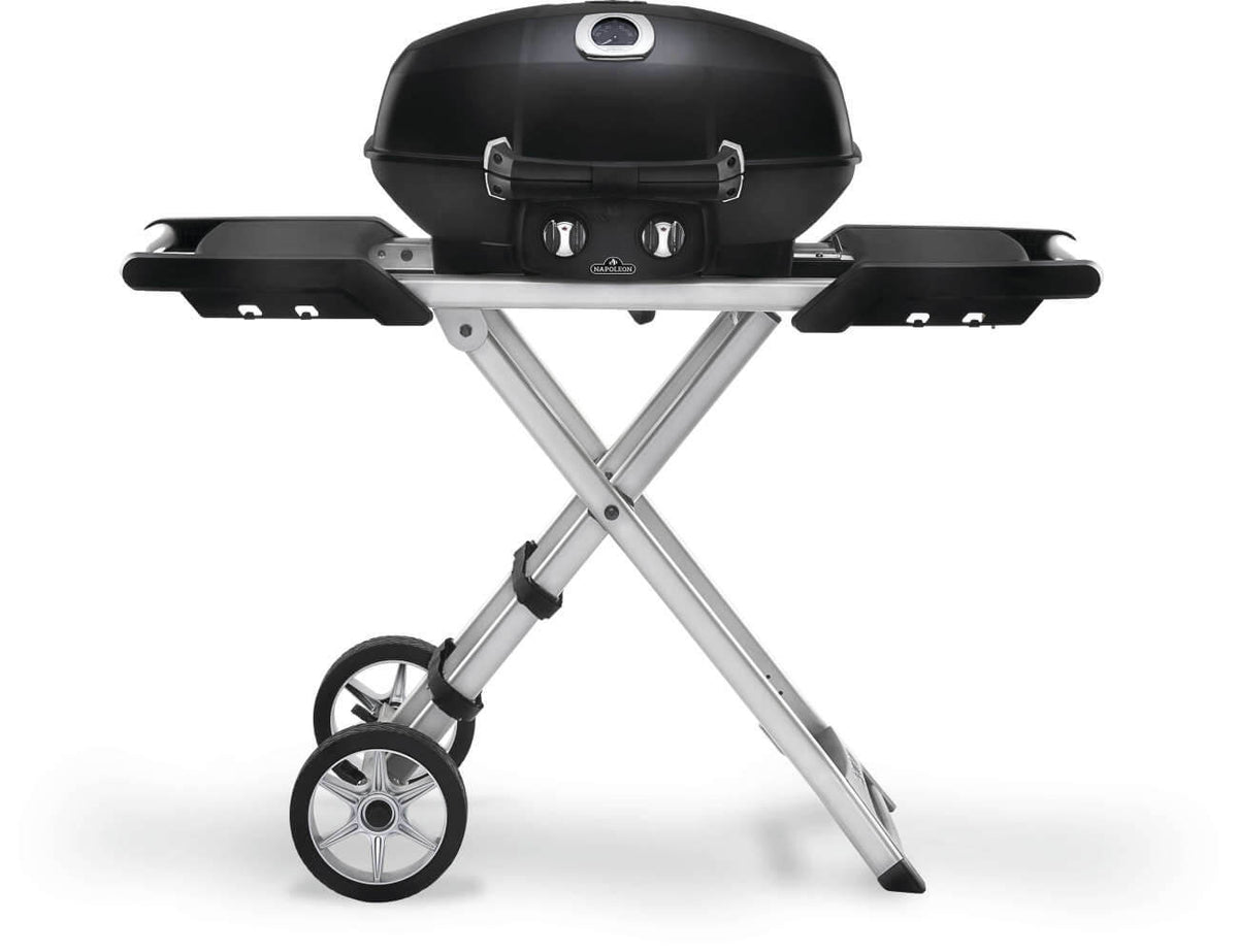 Napoleon TravelQ PRO285X Propane Grill with Scissor Cart - Napoleon portable outdoor grill product and lifestyle image