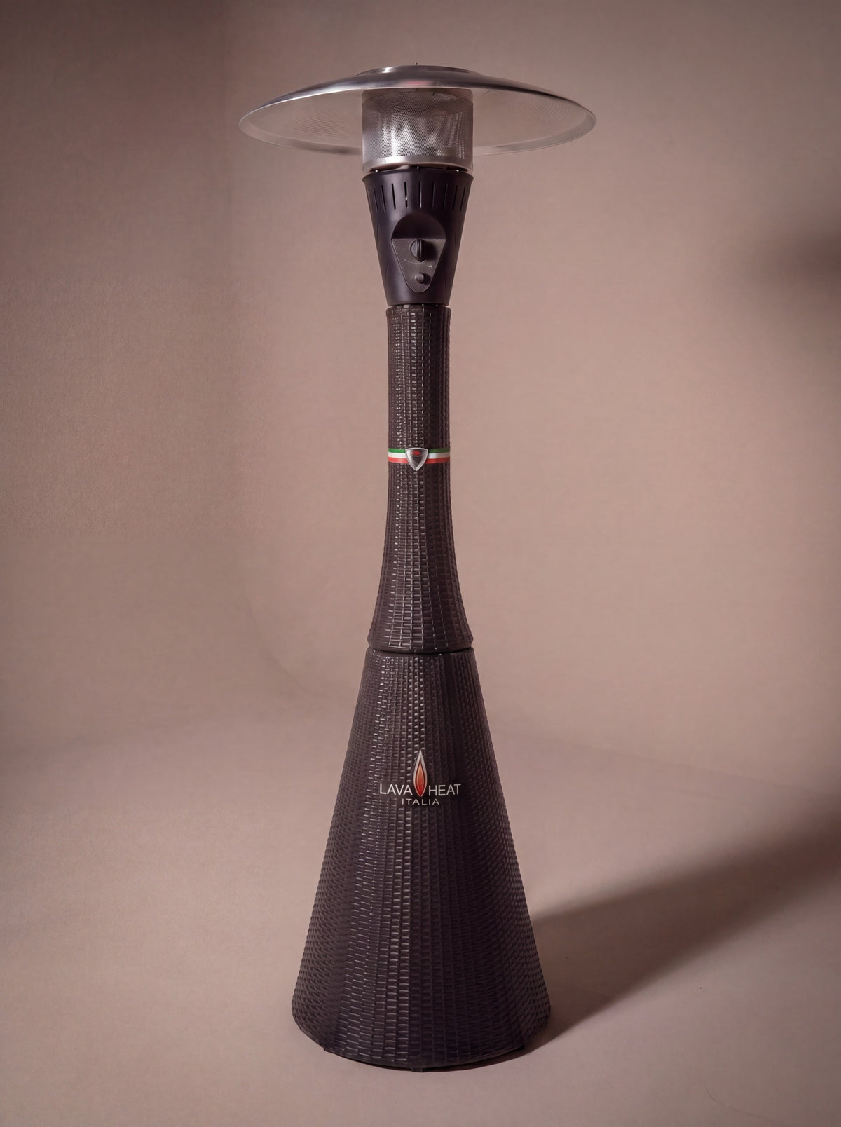 Lava Heat Italia Palermo patio heater in Charcoal Rattan - product view
