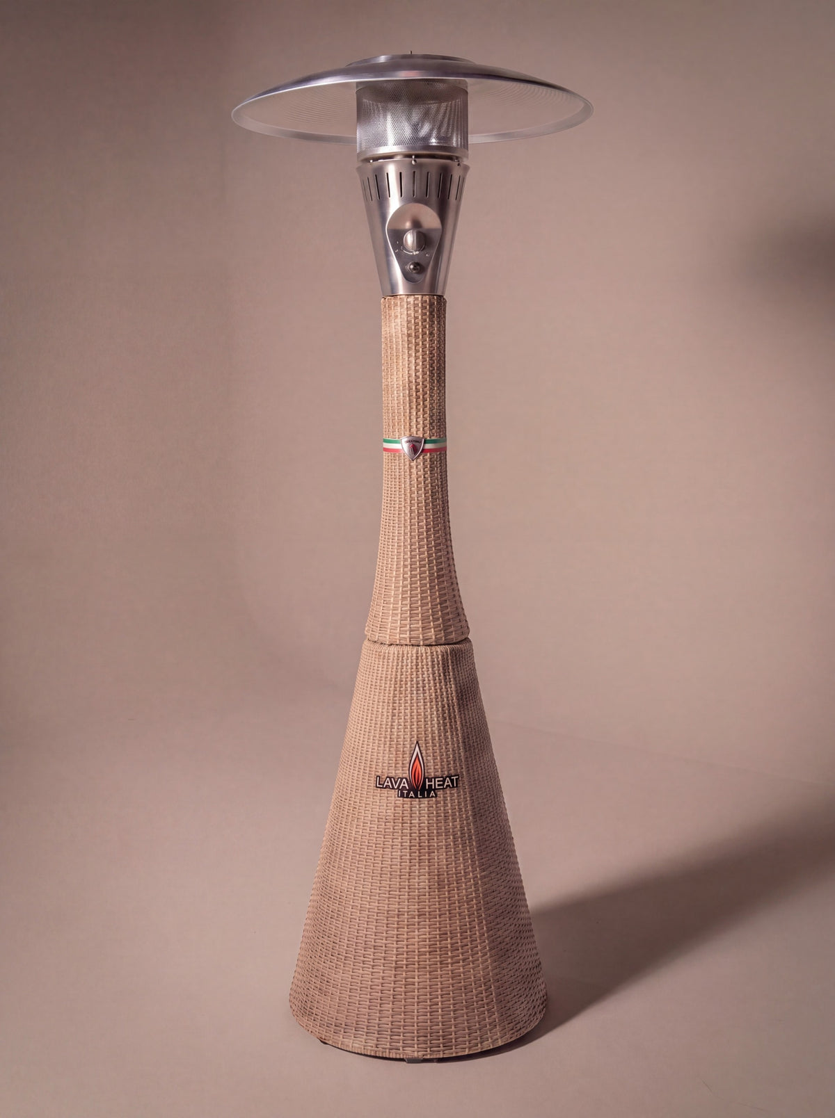 Lava Heat Italia Palermo patio heater in Natural Rattan - product view