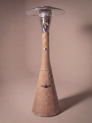Lava Heat Italia Palermo patio heater in Natural Rattan - product view