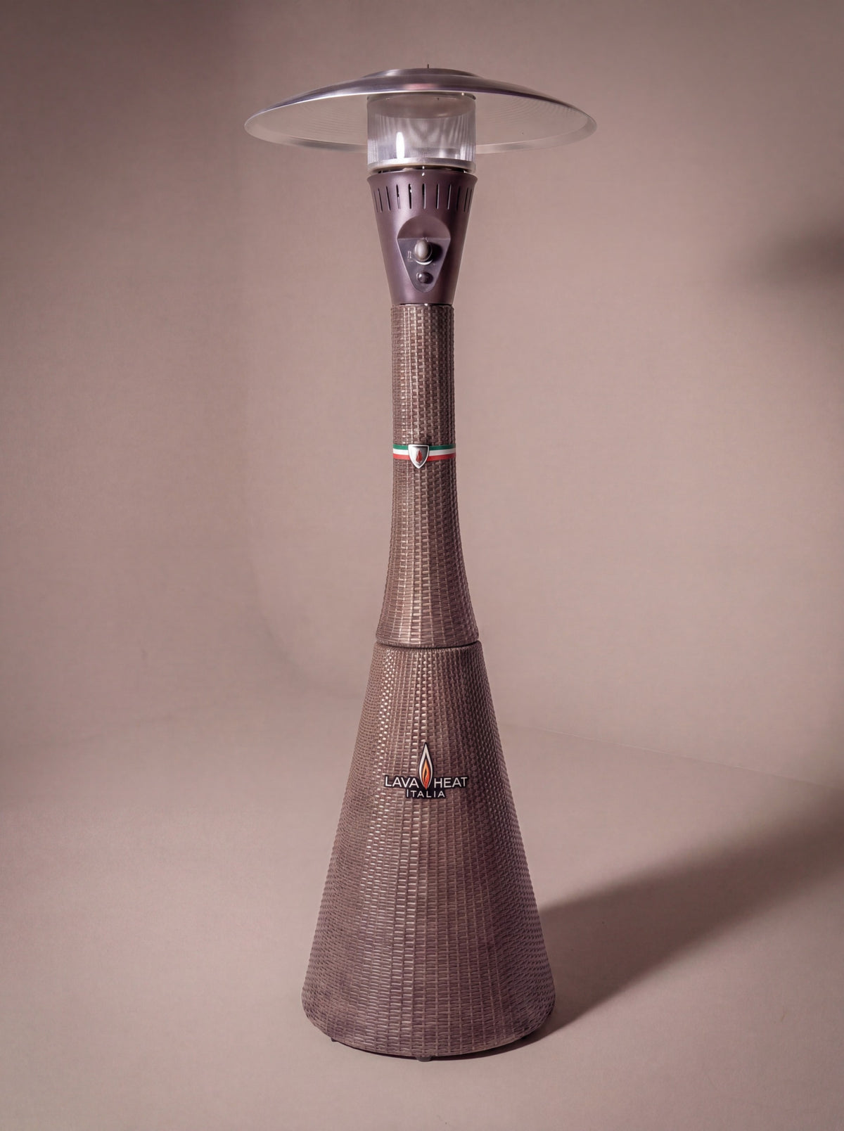 Lava Heat Italia Palermo patio heater in Walnut Rattan - product view