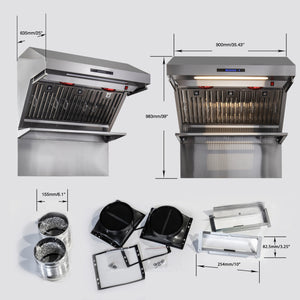 Forno Savona 36-Inch Range Hood FRHWM5029-36 – Stainless Steel – Range Hood FRHWM5029 36 Dimensions Componenets 2026 04 23