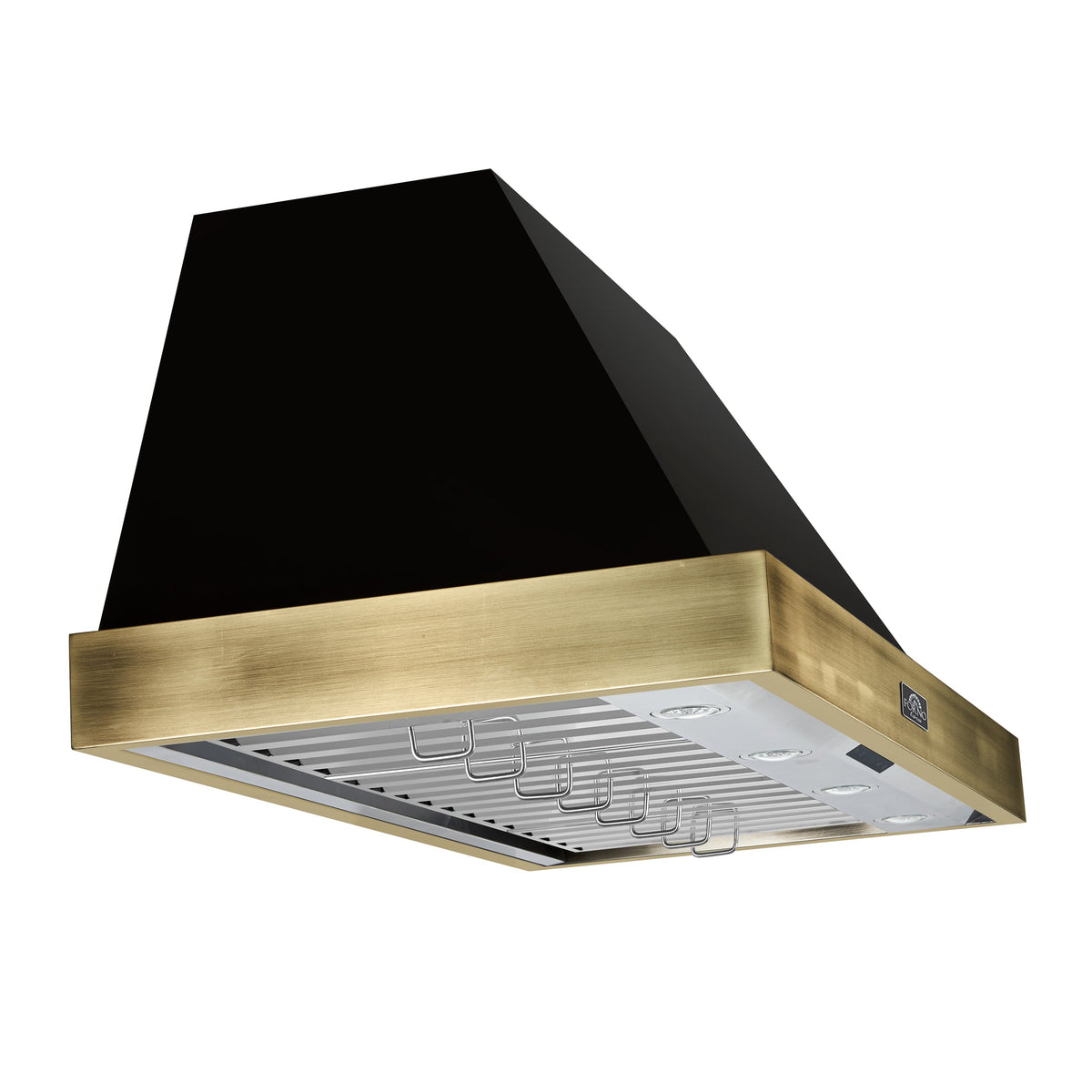 Forno Vittorio 48-Inch Range Hood FRHWM5078-48 – Black – RangeHood FRHWM5078 48BLK Left Angle