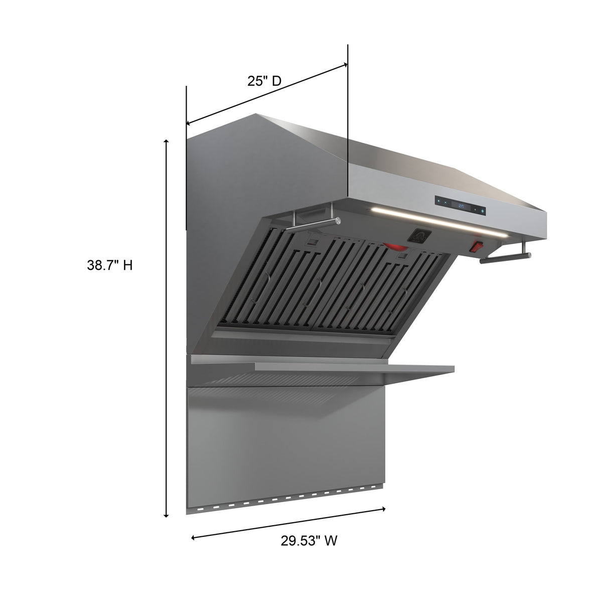 Forno Savona 30-Inch Range Hood FRHWM5029-30 – Stainless Steel – Range Hood FRHWM5029 30 V1 Measurments 2024 09 19