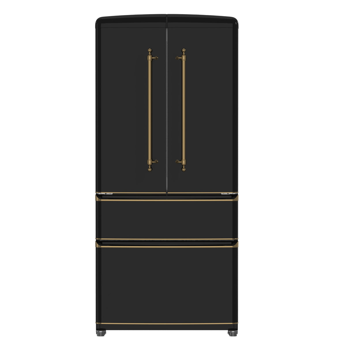 Forno Luigi 33-Inch French Door Refrigerator FFFFD1791-33 – Black – Referigerator FFFFD1791 33BLK 2024 11 Front