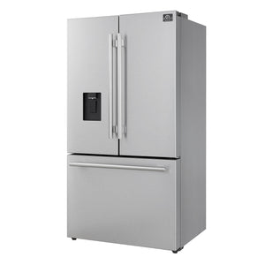 Forno Aosta 36-Inch French Door Refrigerator FFFFD1866-36SB – Stainless Steel – Referigerator FFFFD1866 36SB 2024 11 Angle