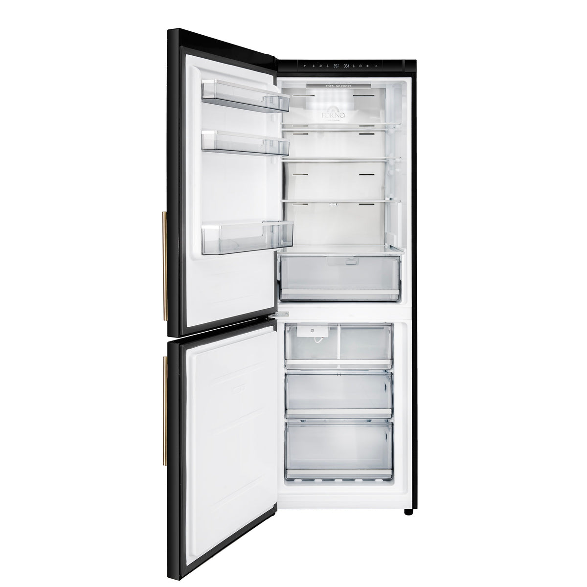 Forno Custodia 24-Inch Bottom Freezer Refrigerator FFFFD1766-24BLK-LS – Stainless Steel – Refrigerator FFFFD1766 24BLK LS Front Opened 2026 01 13