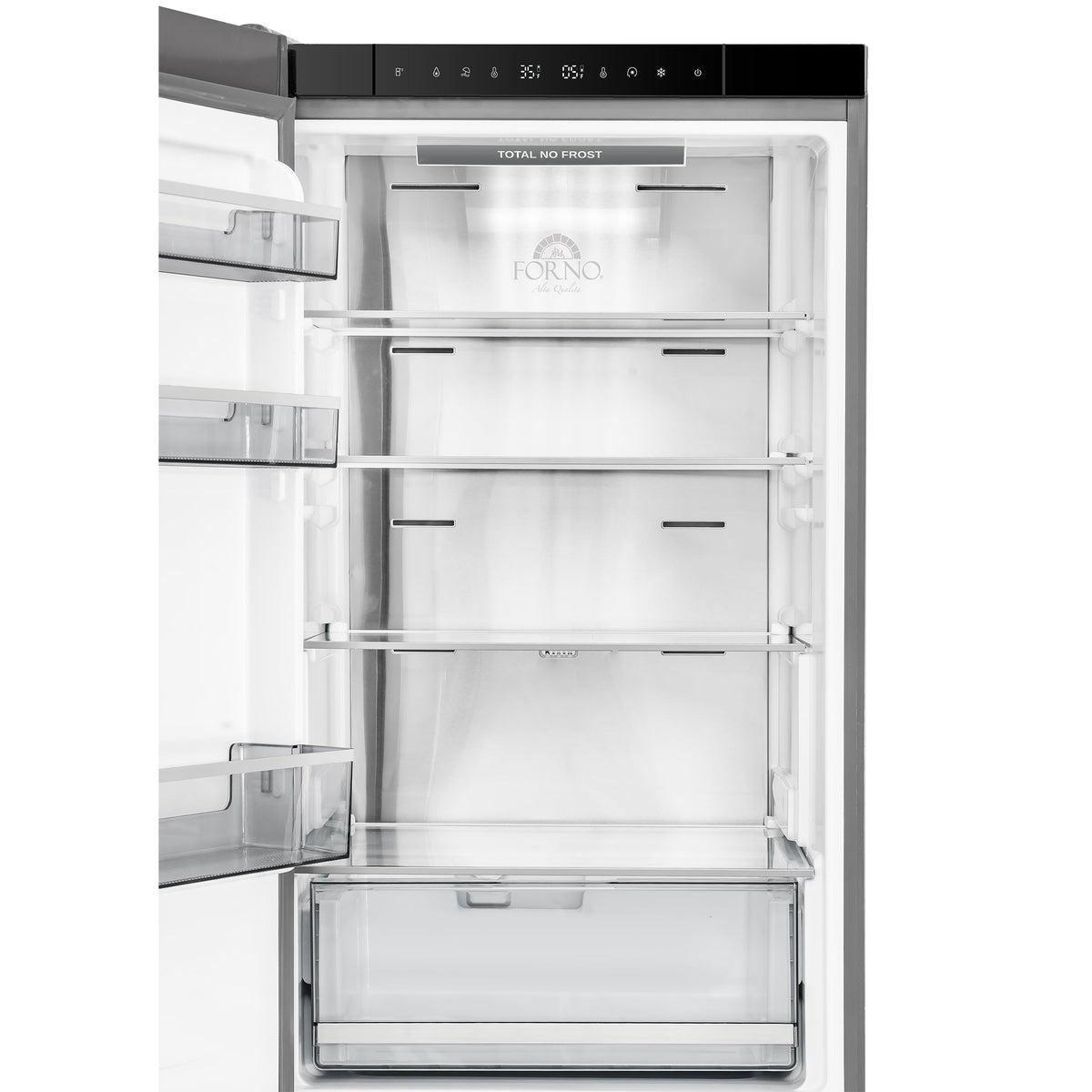Forno Custodia 24-Inch Bottom Freezer Refrigerator FFFFD1766-24LS – Stainless Steel – Refrigerator FFFFD1766 24LS Close Up 2026 01 13