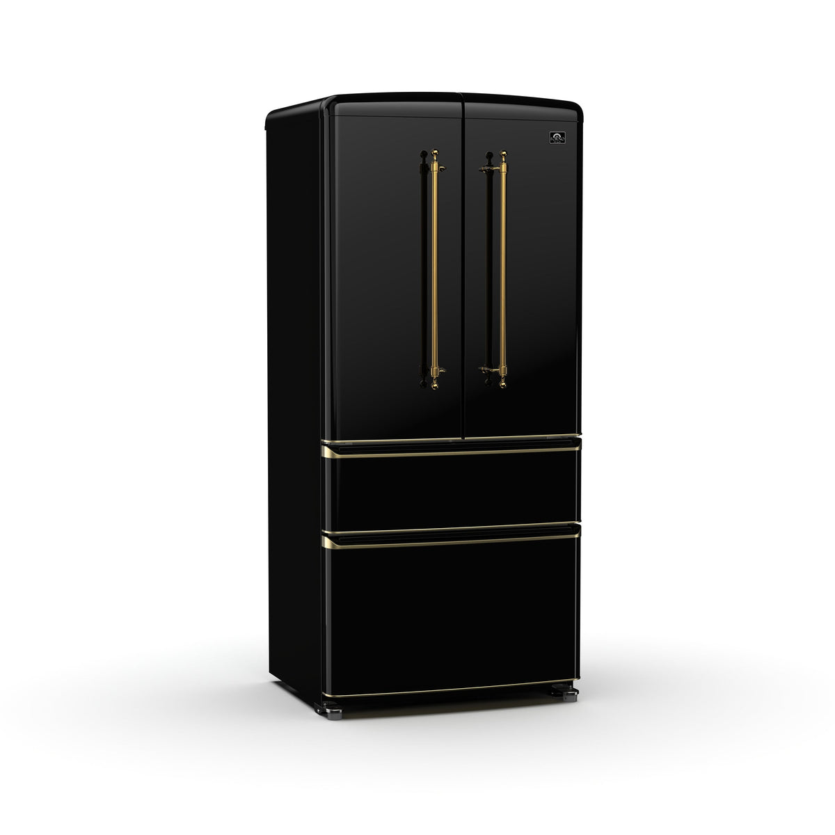 Forno Luigi 33-Inch French Door Refrigerator FFFFD1791-33 – Black – Refrigerator FFFFD1791 33BLK V1 Angle Left Front 2024 10 01