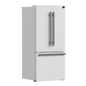 Forno Gallipoli 30-Inch French Door Refrigerator FFFFD1974-31 – White – Refrigerator FFFFD1974 31WHT Angle SS 2026 06 10