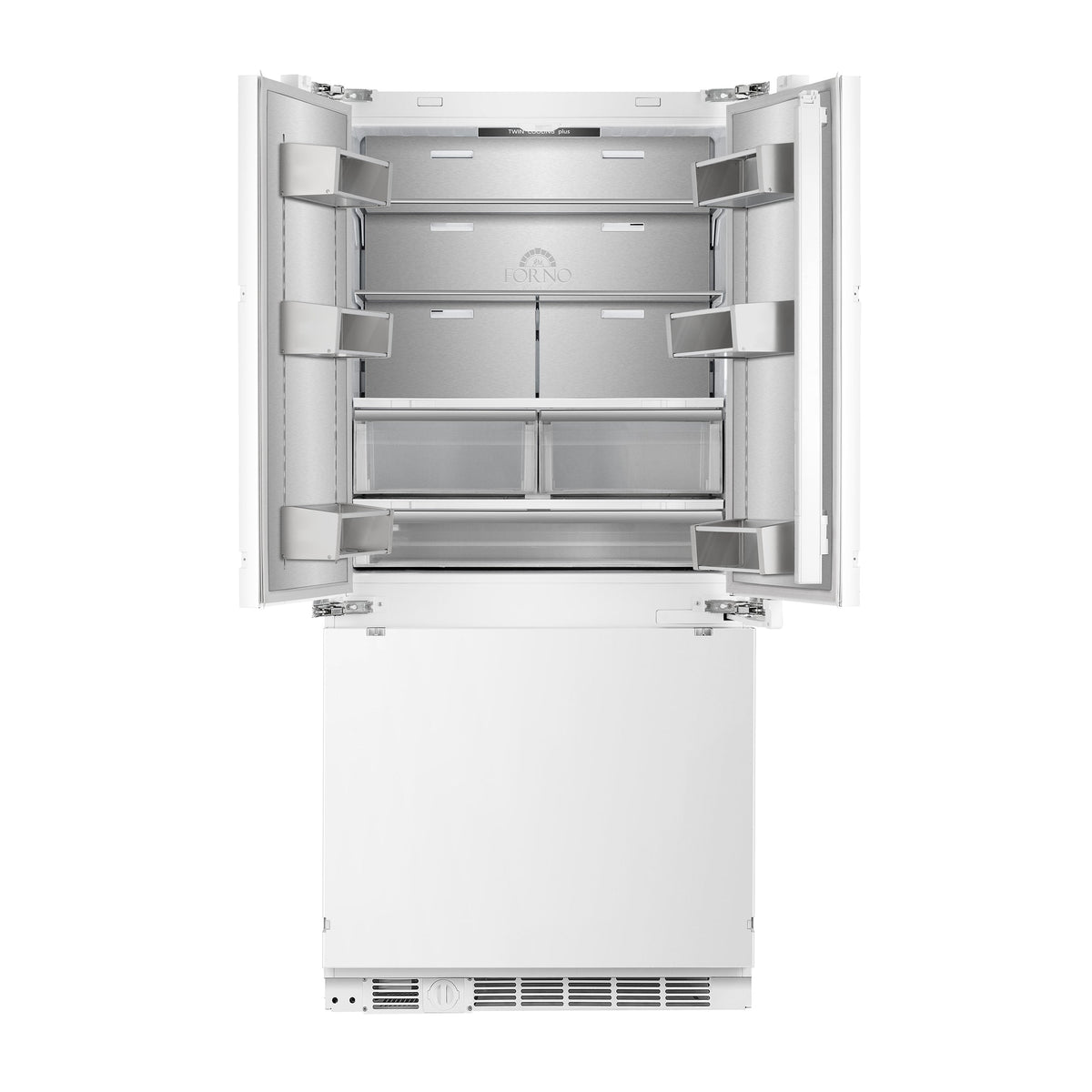 Forno 36-Inch French Door Refrigerator FFRBI1811-36FR – White – Refrigerator FFRBI1811 36FR Front Opened 05 06 2025