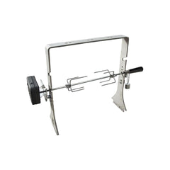 Arteflame grill rotisserie with cordless motor for wood-fired roasting