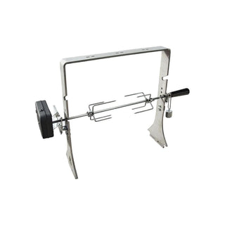 Arteflame grill rotisserie with cordless motor for wood-fired roasting