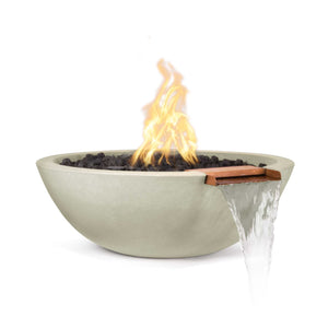 The Outdoor Plus Sedona Fire Water Bowl in GFRC concrete for outdoor patios