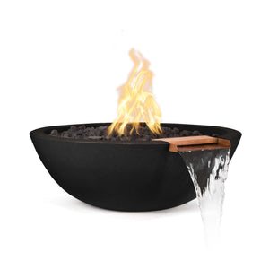 The Outdoor Plus Sedona Fire Water Bowl in GFRC concrete for outdoor patios