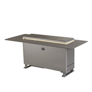 Forno Sandstone Smart Dining & Bar Table FBTFR7037-72 – Black – Smart Lift Tables FBTFR7037 72BLK Right Angle Lights On 2026 03 03