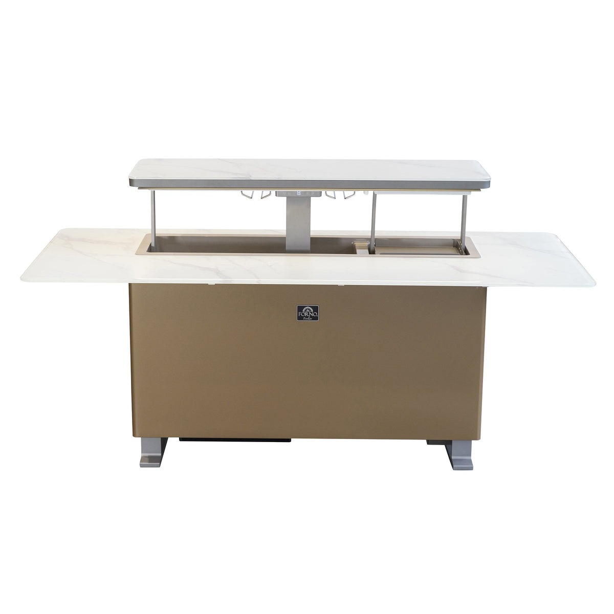 Forno Sandstone Smart Dining & Bar Table FBTFR7037-72 – White – Smart Lift Tables FBTFR7037 72WHT Front Opened 2026 03 02