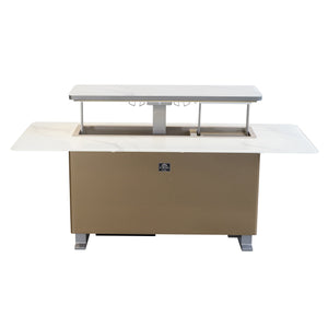 Forno Sandstone Smart Dining & Bar Table FBTFR7037-72 – White – Smart Lift Tables FBTFR7037 72WHT Front Opened 2026 03 02