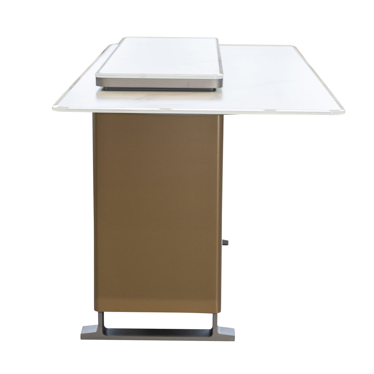 Forno Sandstone Smart Dining & Bar Table FBTFR7037-72 – White – Smart Lift Tables FBTFR7037 72WHT Left Side 2026 03 02
