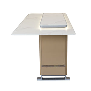 Forno Sandstone Smart Dining & Bar Table FBTFR7037-72 – White – Smart Lift Tables FBTFR7037 72WHT Right Side Lights On 2026 03 02