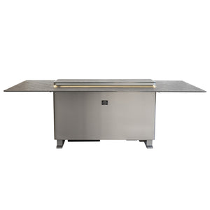 Forno Sandstone Smart Dining & Bar Table FDTFR7044-86 – Black – Smart Lift Tables FDTFR7044 86BLK Front Lights On 2026 03 03