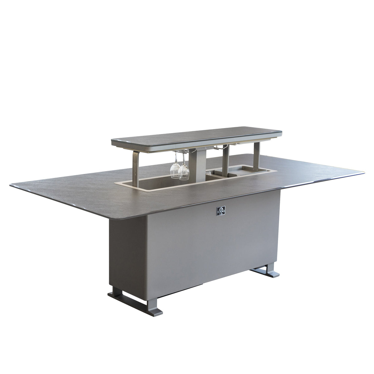 Forno Sandstone Smart Dining & Bar Table FDTFR7044-86 – Black – Smart Lift Tables FDTFR7044 86BLK Left Angle Open 1 2026 03 03
