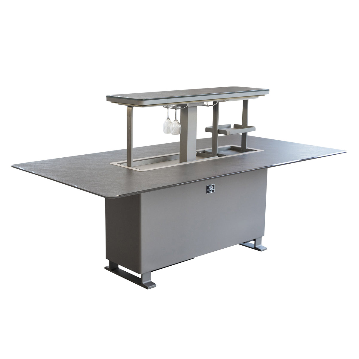 Forno Sandstone Smart Dining & Bar Table FDTFR7044-86 – Black – Smart Lift Tables FDTFR7044 86BLK Left Angle Open 2 2026 03 03