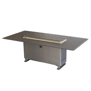 Forno Sandstone Smart Dining & Bar Table FDTFR7044-86 – Black – Smart Lift Tables FDTFR7044 86BLK Right Angle Lights On 2026 03 03